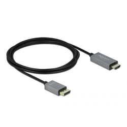 DeLOCK 85929 câble vidéo et adaptateur 2 m HDMI Type A (Standard) DisplayPort Noir, Gris