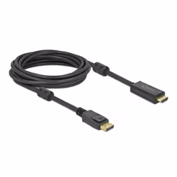 DeLOCK 85958, 5 m, DisplayPort, HDMI, Mâle, Mâle, Droit