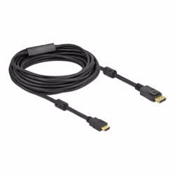 DeLOCK 85960, 10 m, HDMI Type A (Standard), DisplayPort, Mâle, Mâle, Droit
