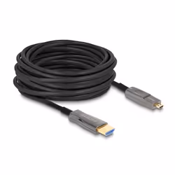 DeLOCK 86006, 15 m, HDMI Type A (Standard), HDMI Type D (Micro), 48 Gbit/s, Noir, Gris