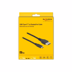 DeLOCK 86037 câble vidéo et adaptateur 0,5 m USB Type-C DisplayPort Noir