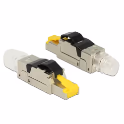 DeLOCK 86285, RJ45, Noir, Argent, Transparent, Jaune, Zinc, 18,4 mm, 62,2 mm, 13,8 mm