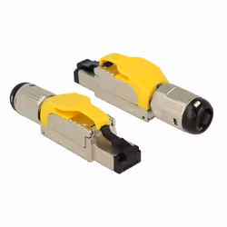 DeLOCK 86287, RJ-45, Argent, Jaune, Zinc, Cat6a, S/UTP (STP), 18,4 mm