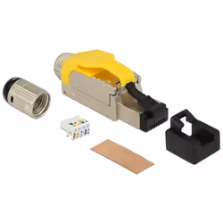 DeLOCK 86287 connecteur de fils RJ-45 Argent, Jaune