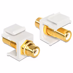 DeLOCK RCA f/f, Blanc, RCA, RCA, Or, 16,3 mm, 33 mm