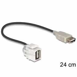 DeLOCK 86329, 0,24 m, USB A, USB A, Noir