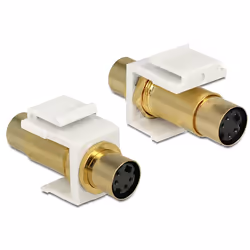DeLOCK 86338, Blanc, Mini-DIN 4, Mini-DIN 4, Or, 22 mm, 40 mm