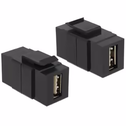 DeLOCK 86368, Noir, USB 2.0 A, USB 2.0 A, Or, 22,3 mm, 17,1 mm