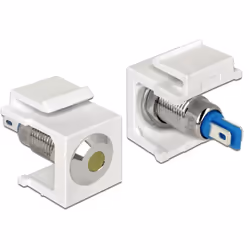 DeLOCK 86436, Keystone LED, Bleu, Acier inoxydable, Blanc, Jaune, 6 DC, 3 A, 16,3 mm, 27,3 mm