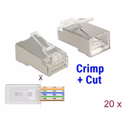 DeLOCK 86454, RJ-45, Transparent, Polycarbonate, Cat6, U/FTP (STP), Or