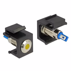 DeLOCK 86462, Keystone LED, Noir, Bleu, Acier inoxydable, Jaune, 6 DC, 3 A, 16,3 mm, 27,3 mm
