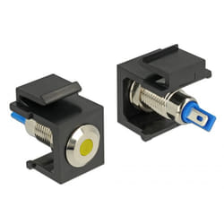 DeLOCK 86462 connecteur de fils Keystone LED Noir, Bleu, Acier inoxydable, Jaune