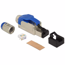 DeLOCK 86487 connecteur de fils RJ-45 Bleu, Argent