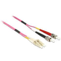 DeLOCK Cable Optical Fibre LC to ST Multi-mode câble de fibre optique 0,5 m OM4 Violet