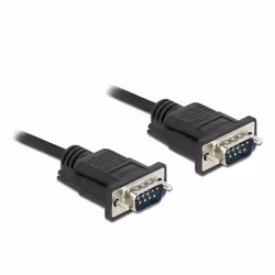 DeLOCK 86575, Noir, 3 m, RS-232 Sub-D9, RS-232 Sub-D9, Mâle, Mâle