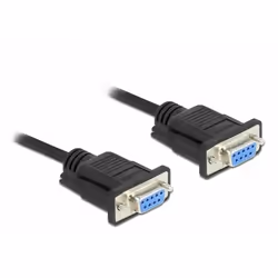 DeLOCK 86606, Noir, 3 m, RS-232 Sub-D9, RS-232 Sub-D9, Femelle, Femelle