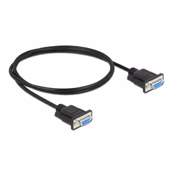 DeLOCK 86608 câble Série Noir 1 m RS-232 Sub-D9