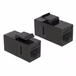 DeLOCK 86629, Plat, Noir, RJ-45, RJ-45, Femelle, Or