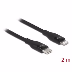 DeLOCK 86638 câble de téléphone portable Noir 2 m USB C Lightning