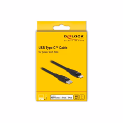 DeLOCK 86638 câble de téléphone portable Noir 2 m USB C Lightning