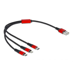 DeLOCK 86708 câble USB 0,3 m USB 2.0 USB A Noir, Rouge