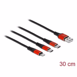 DeLOCK 86708 câble USB 0,3 m USB 2.0 USB A Noir, Rouge