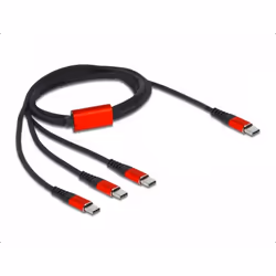 DeLOCK 86713, 1 m, USB C, USB 2.0, Noir, Rouge