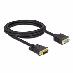 DeLOCK 86753, 2 m, DVI, VGA (D-Sub), Mâle, Femelle, Droit