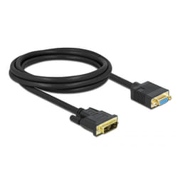 DeLOCK 86753 câble vidéo et adaptateur 2 m DVI VGA (D-Sub) Noir