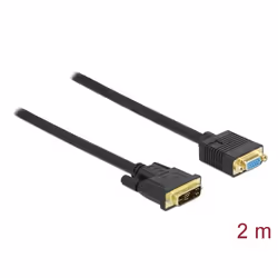 DeLOCK 86753 câble vidéo et adaptateur 2 m DVI VGA (D-Sub) Noir
