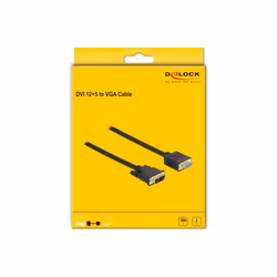 DeLOCK 86753 câble vidéo et adaptateur 2 m DVI VGA (D-Sub) Noir