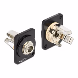 DeLOCK 86790, 6.35mm, Noir, Argent, Femelle, Droit, Zinc, 25,2 mm