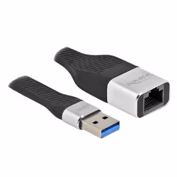 DeLOCK Câble plat FPC USB Type-A à Gigabit LAN 10/100/1000 Mbps 13 cm, 0,13 m, USB A, RJ-45
