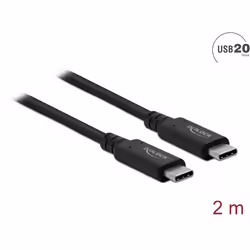 DeLOCK 86980 câble USB 2 m USB4 Gen 2x2 USB C Noir