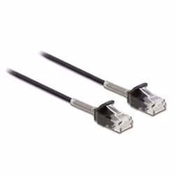 DeLOCK Câble RJ45 mâle à RJ45 mâle avec protection courbe, Cat.6A, 25 cm, noir, 0,25 m, Cat6a, U/UTP (UTP), RJ-45, RJ-45