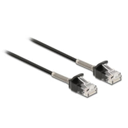DeLOCK Câble RJ45 mâle à RJ45 mâle avec protection courbe, Cat.6A, 25 cm, noir