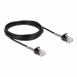 DeLOCK Câble RJ45 mâle à RJ45 mâle avec protection courbe, Cat.6A, 5 m, noir