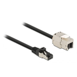 DeLOCK Câble RJ45 mâle à Module Keystone RJ45 femelle, Cat.6A, 2 m, noir