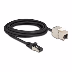DeLOCK Câble RJ45 mâle à Module Keystone RJ45 femelle, Cat.6A, 3 m, noir