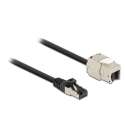 DeLOCK Câble RJ45 mâle à Module Keystone RJ45 femelle, Cat.6A, 5 m, noir