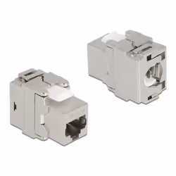 DeLOCK Module Keystone RJ45 femelle à LSA, Cat.6A, 180°, sans outil, métallique, Plat, Acier inoxydable, RJ45, LSA, Femelle, ...