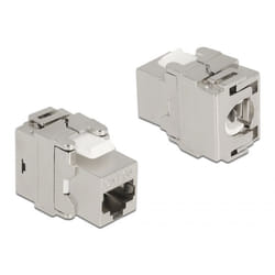 DeLOCK Module Keystone RJ45 femelle à LSA, Cat.6A, 180°, sans outil, métallique