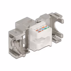 DeLOCK Module Keystone RJ45 femelle à LSA, Cat.6A, 180°, sans outil, métallique