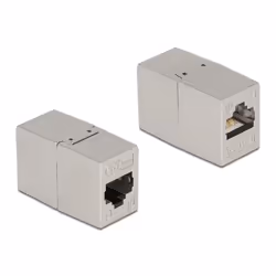 DeLOCK Adaptateur RJ45 femelle à RJ45 femelle, Cat.6A, métallique, Plat, Gris, RJ45, RJ45, Femelle, Femelle