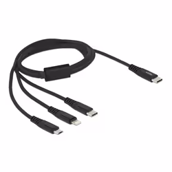 DeLOCK 87149, 1 m, USB C, USB C/micro-USB B/Lightning, USB 2.0, Noir