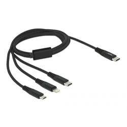 DeLOCK 87149 câble USB 1 m USB 2.0 USB C USB C/micro-USB B/Lightning Noir