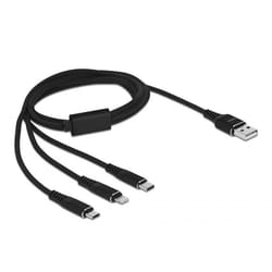 DeLOCK 87155 câble USB 1 m USB 2.0 USB A Micro-USB B/Lightning/Apple 30-pin Noir