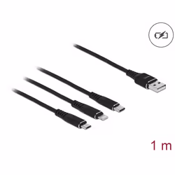 DeLOCK 87155 câble USB 1 m USB 2.0 USB A Micro-USB B/Lightning/Apple 30-pin Noir