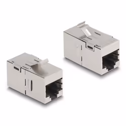 DeLOCK 87161, Plat, Métallique, RJ-45, RJ-45, Femelle, Femelle