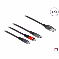 DeLOCK 87277 câble USB 1 m USB 2.0 USB A Micro-USB B/Lightning/Apple 30-pin Vert, Noir, Rouge, Bleu